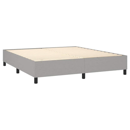 Box Spring Bed Frame Light Grey Super King Fabric
