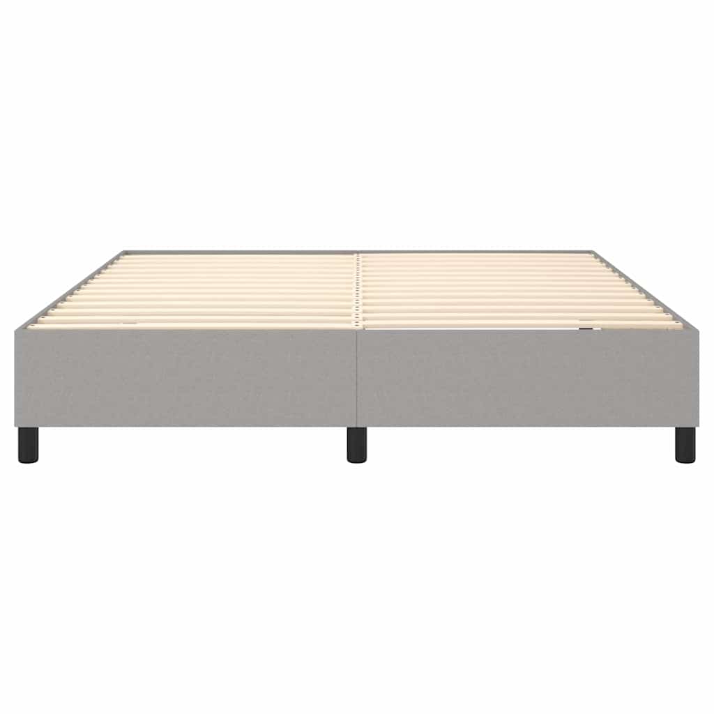 Box Spring Bed Frame Light Grey Super King Fabric