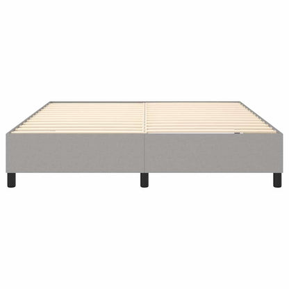 Box Spring Bed Frame Light Grey Super King Fabric