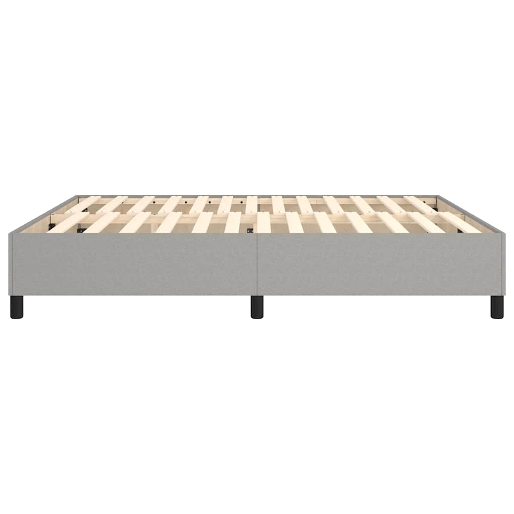 Box Spring Bed Frame Light Grey Super King Fabric