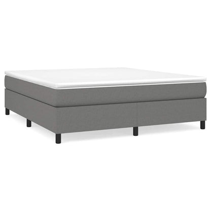 Box Spring Bed Frame Dark Grey Super King Fabric