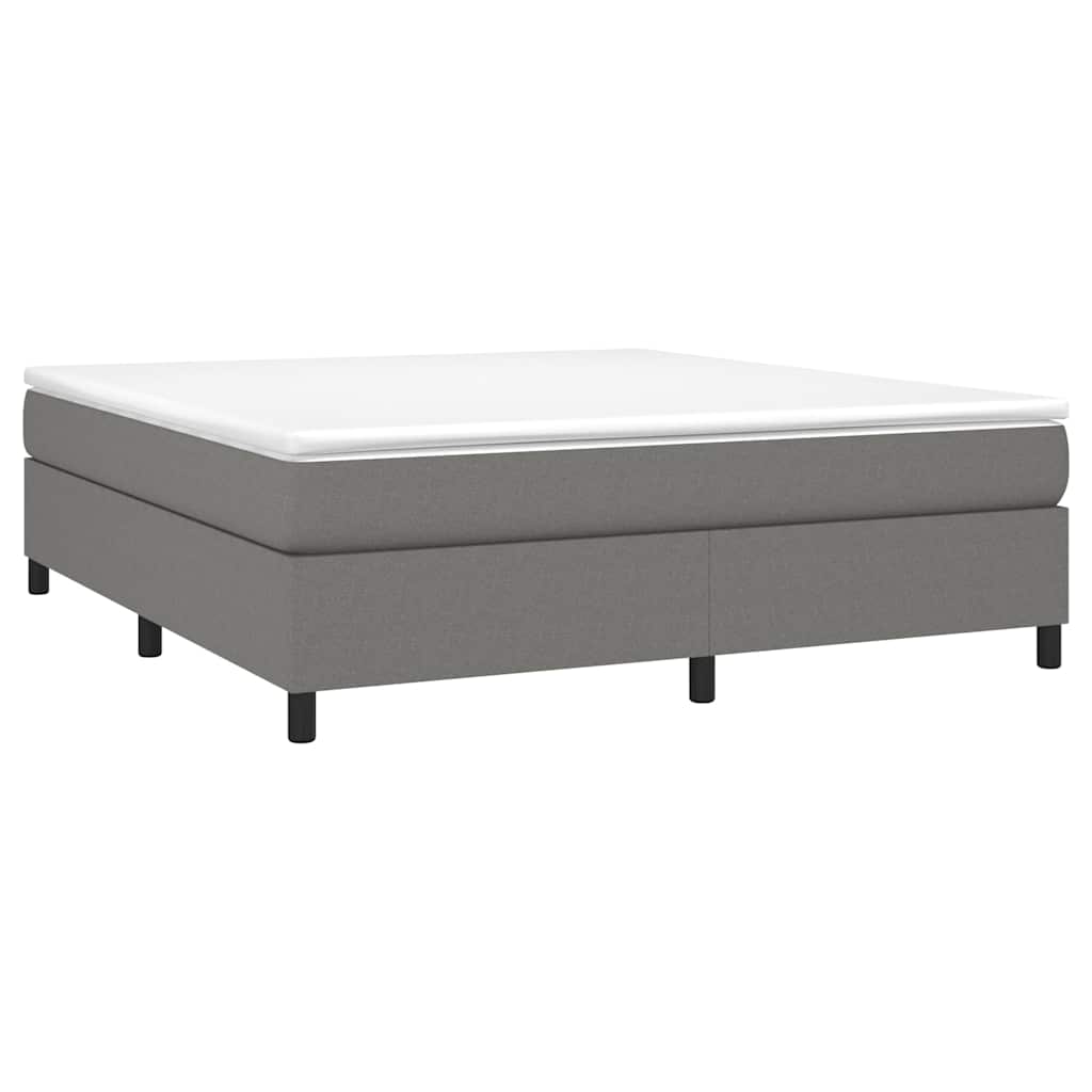 Box Spring Bed Frame Dark Grey Super King Fabric