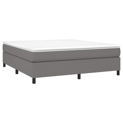 Box Spring Bed Frame Dark Grey Super King Fabric
