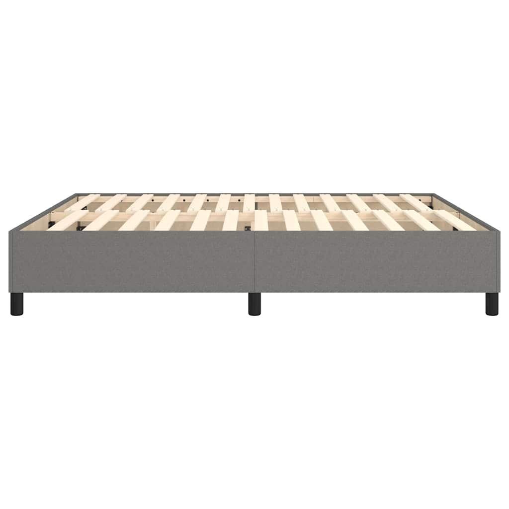 Box Spring Bed Frame Dark Grey Super King Fabric