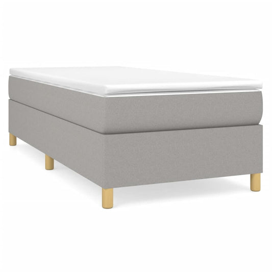 Box Spring Bed Frame Light Grey Single Fabric (UK/IE/FI/NO only)