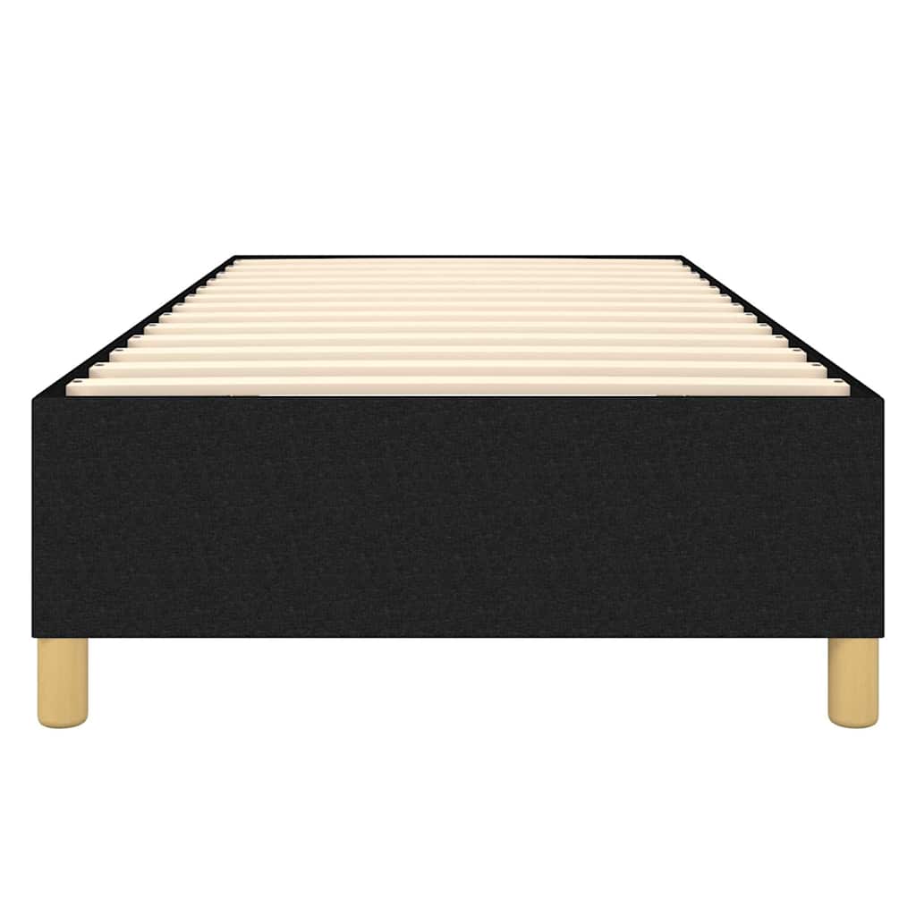 Box Spring Bed Frame Black Single Fabric