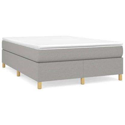 Box Spring Bed Frame Light Grey Double Fabric (UK/IE/FI/NO only)