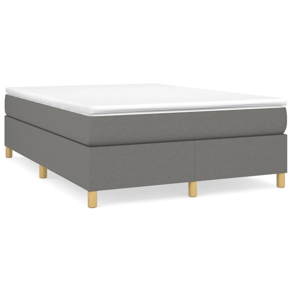 Box Spring Bed Frame Dark Grey Double Fabric (UK/IE/FI/NO only)