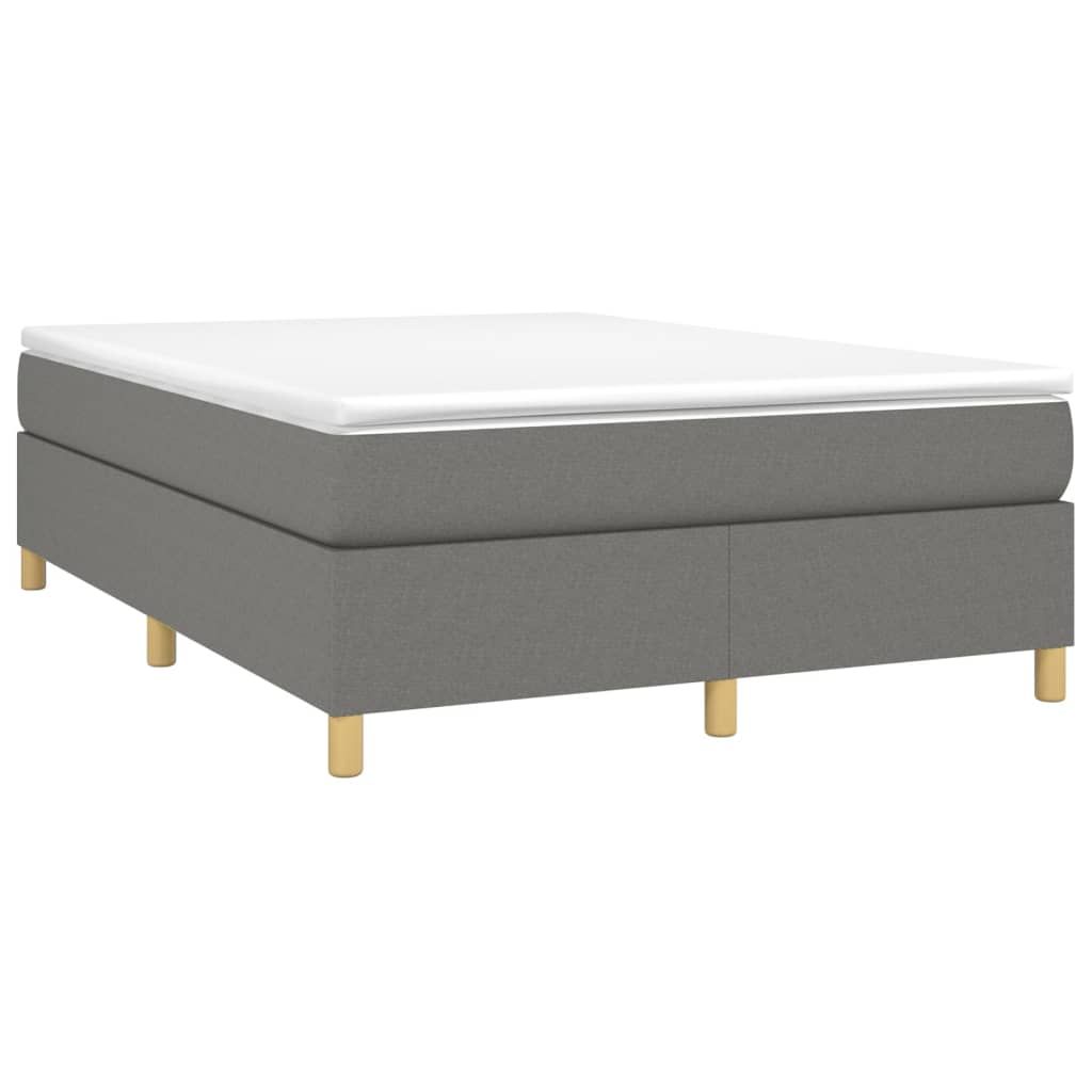Box Spring Bed Frame Dark Grey Double Fabric (UK/IE/FI/NO only)