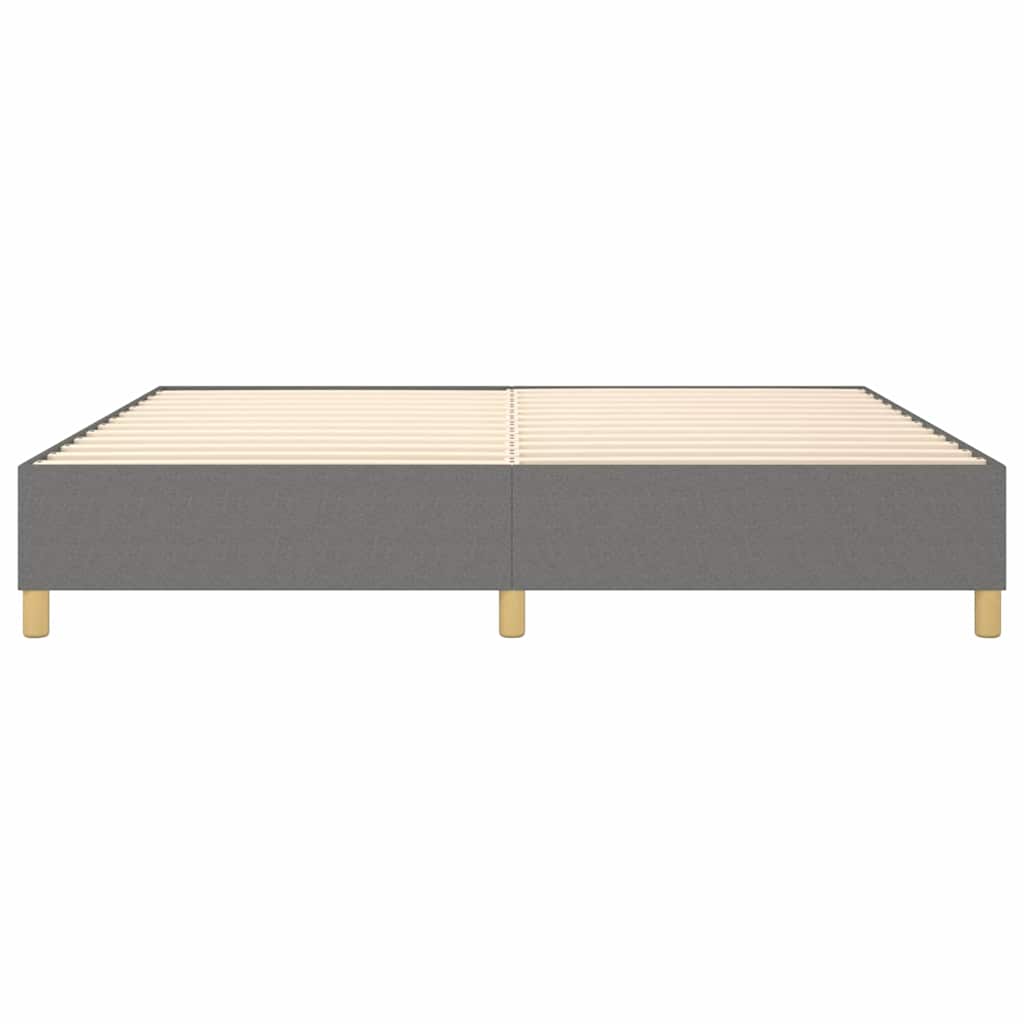 Box Spring Bed Frame Dark Grey Double Fabric