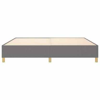 Box Spring Bed Frame Dark Grey Double Fabric
