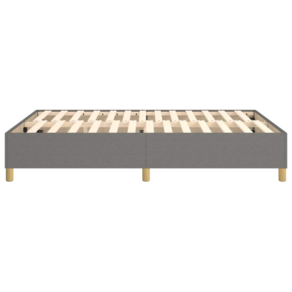 Box Spring Bed Frame Dark Grey Double Fabric