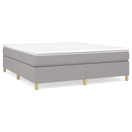 Box Spring Bed Frame Light Grey Super King Fabric (UK/IE/FI/NO only)