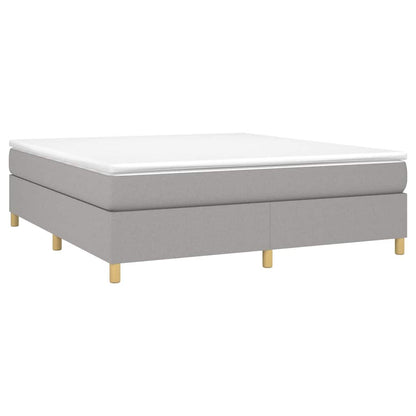 Box Spring Bed Frame Light Grey Super King Fabric