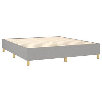 Box Spring Bed Frame Light Grey Super King Fabric