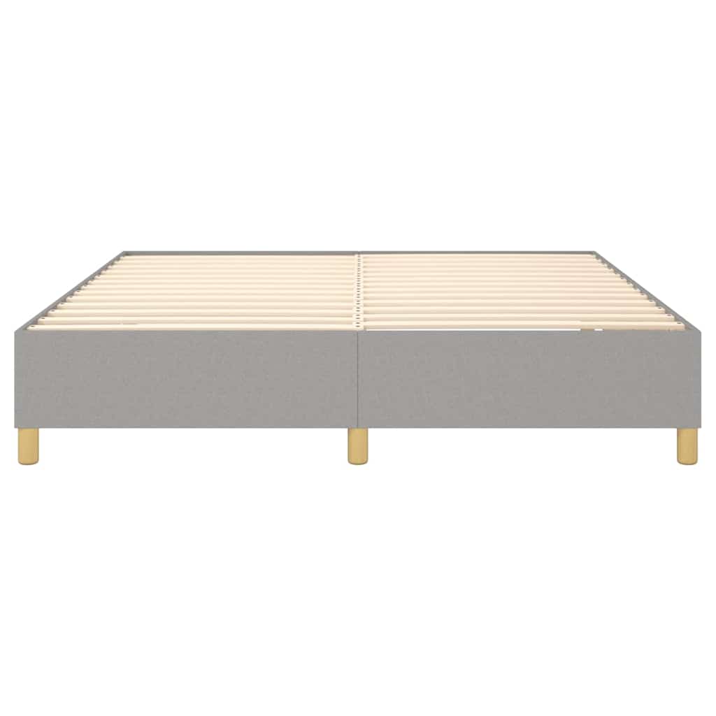 Box Spring Bed Frame Light Grey Super King Fabric