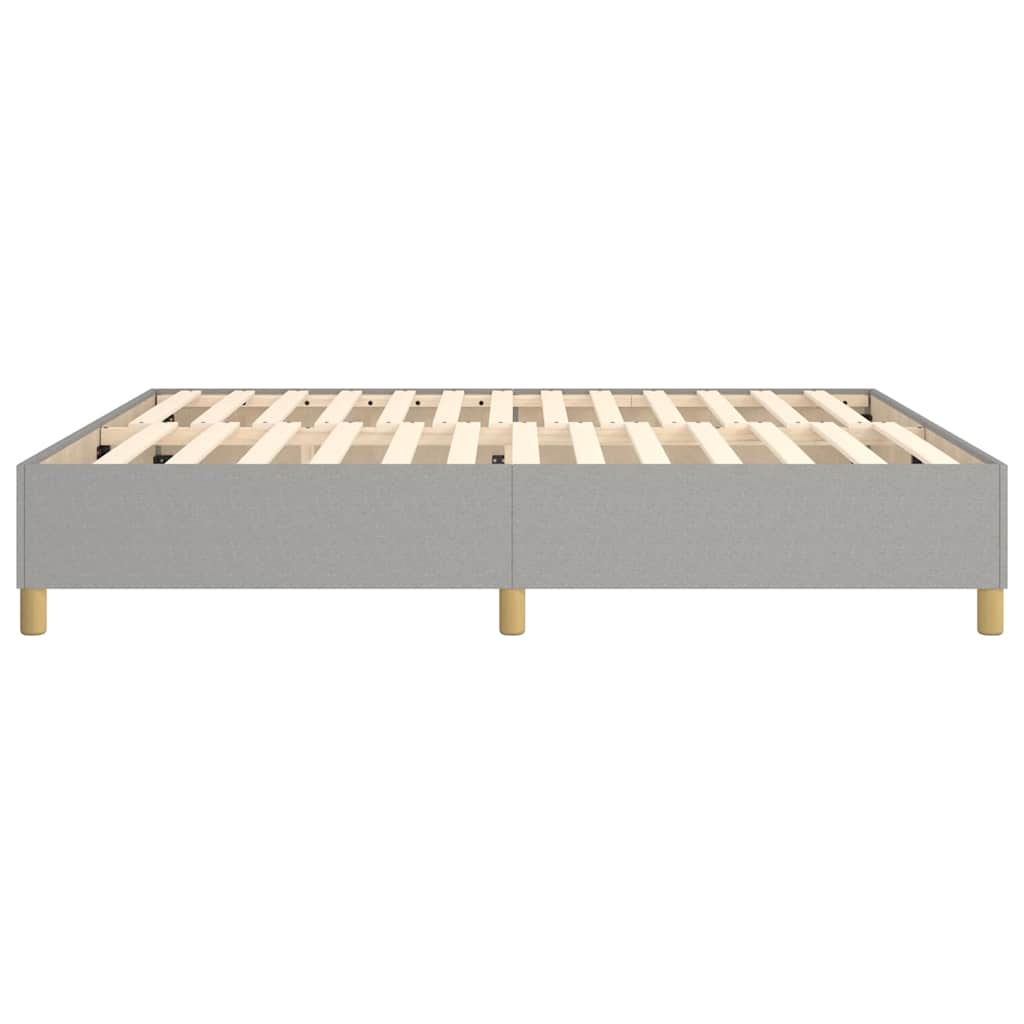 Box Spring Bed Frame Light Grey Super King Fabric