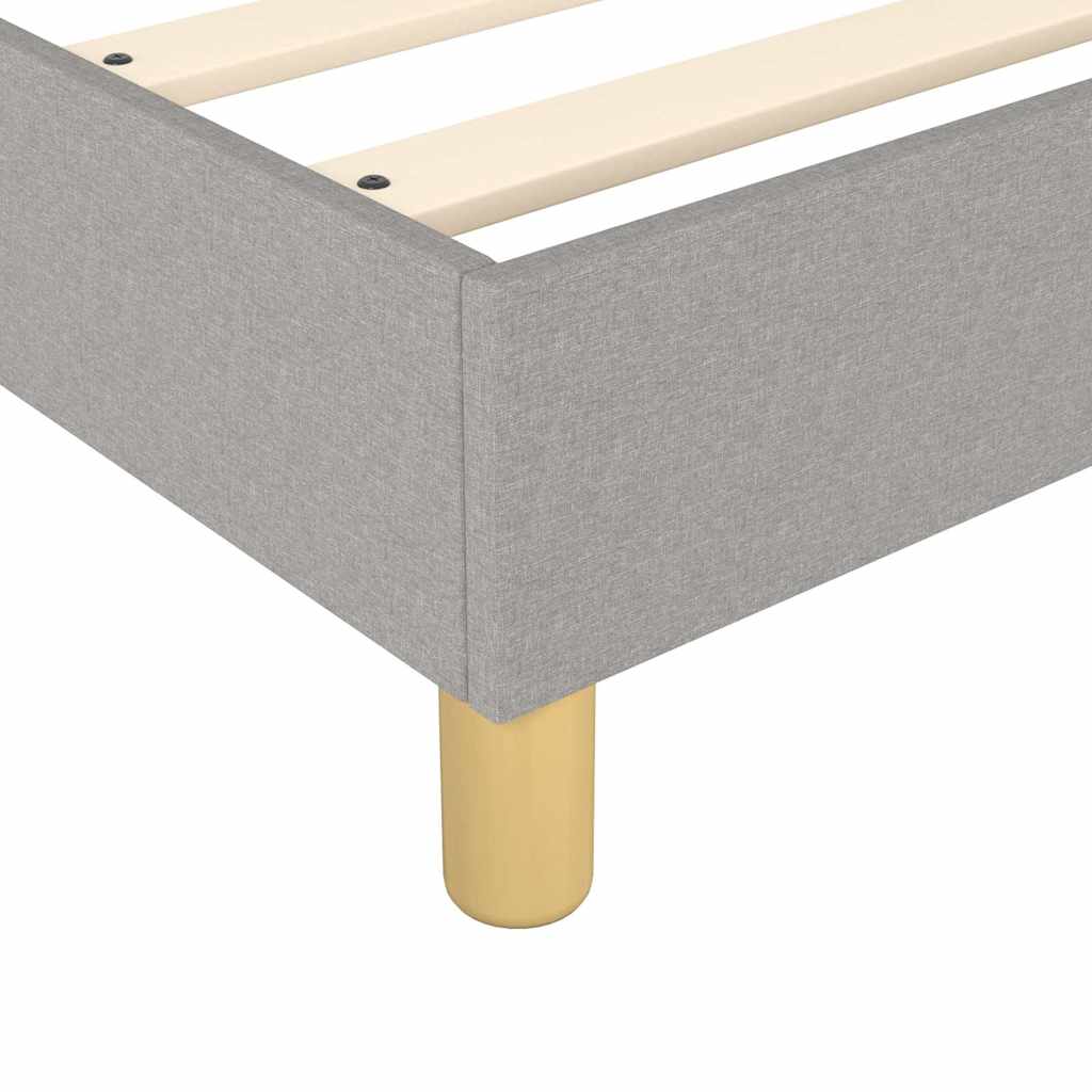 Box Spring Bed Frame Light Grey Super King Fabric