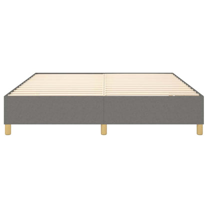 Box Spring Bed Frame Dark Grey Super King Fabric