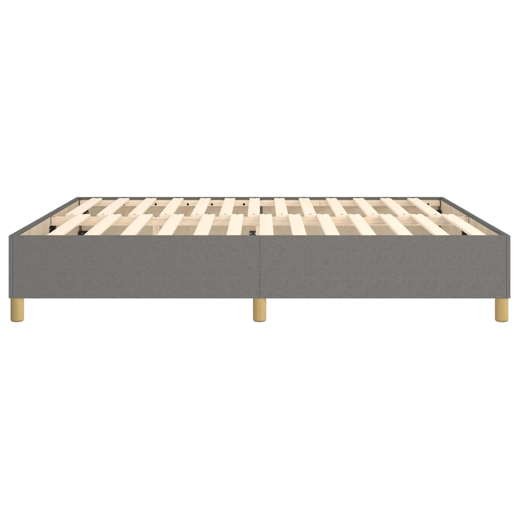 Box Spring Bed Frame Dark Grey Super King Fabric