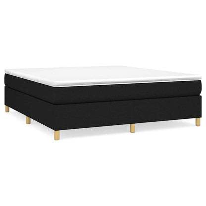 Box Spring Bed Frame Black Super King Fabric