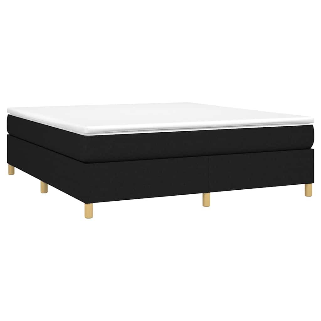Box Spring Bed Frame Black Super King Fabric