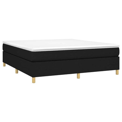 Box Spring Bed Frame Black Super King Fabric