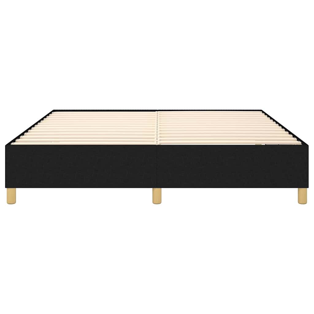 Box Spring Bed Frame Black Super King Fabric