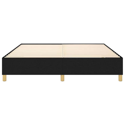 Box Spring Bed Frame Black Super King Fabric