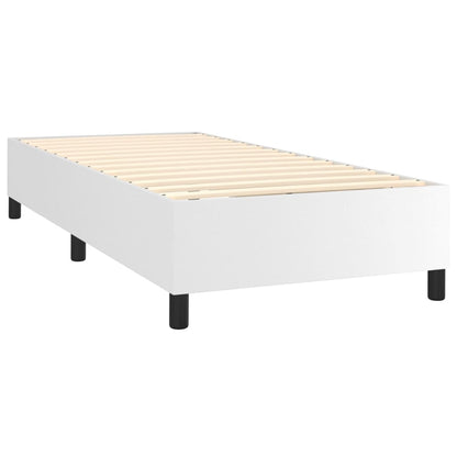 Box Spring Bed Frame White Single Faux Leather (UK/IE/FI/NO only)