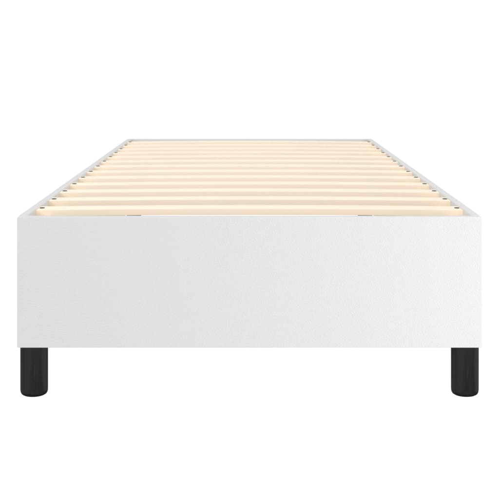 Box Spring Bed Frame White Single Faux Leather (UK/IE/FI/NO only)