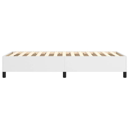 Box Spring Bed Frame White Single Faux Leather