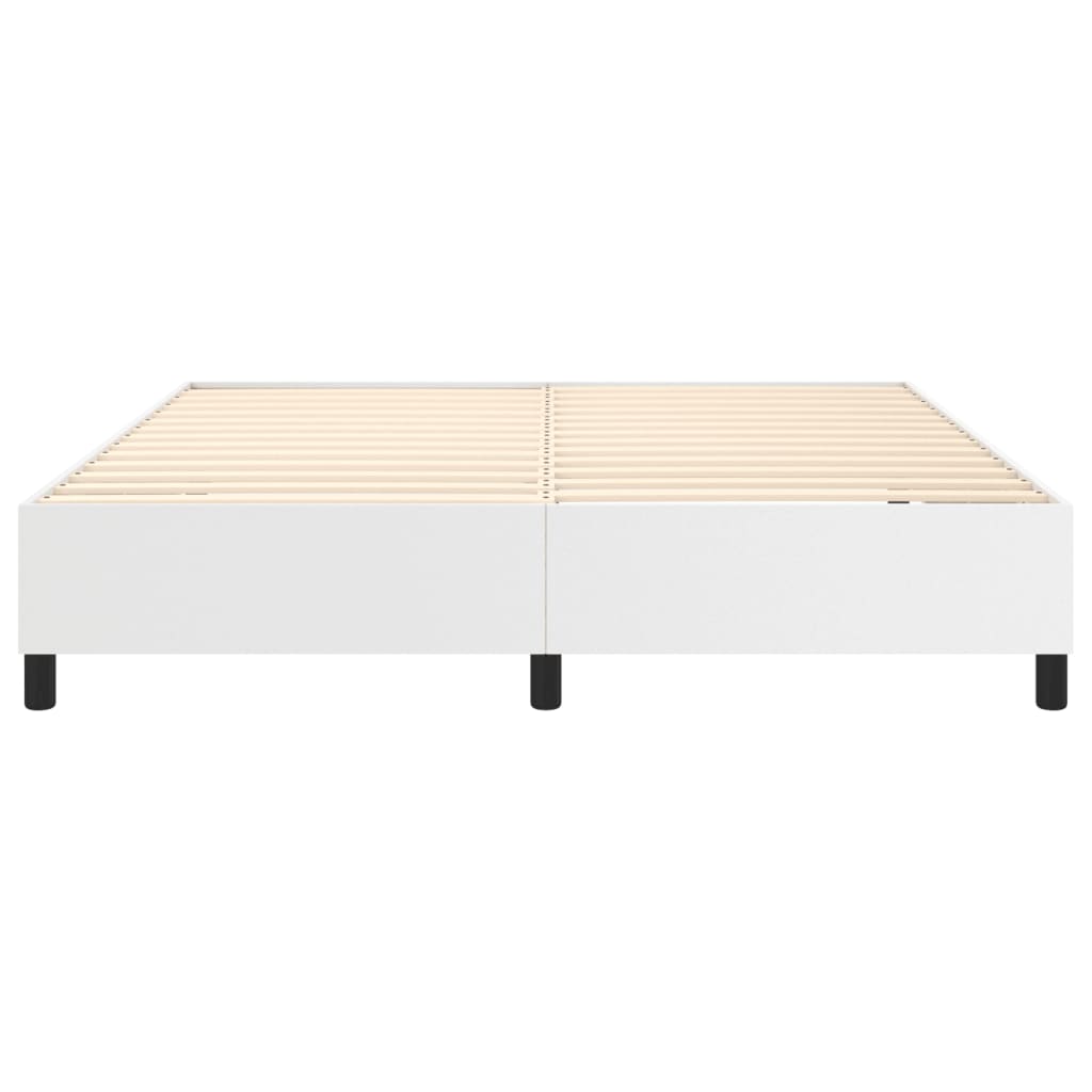 Box Spring Bed Frame White Super King Faux Leather (UK/IE/FI/NO only)