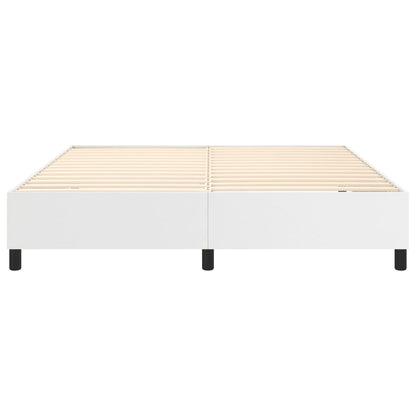 Box Spring Bed Frame White Super King Faux Leather (UK/IE/FI/NO only)