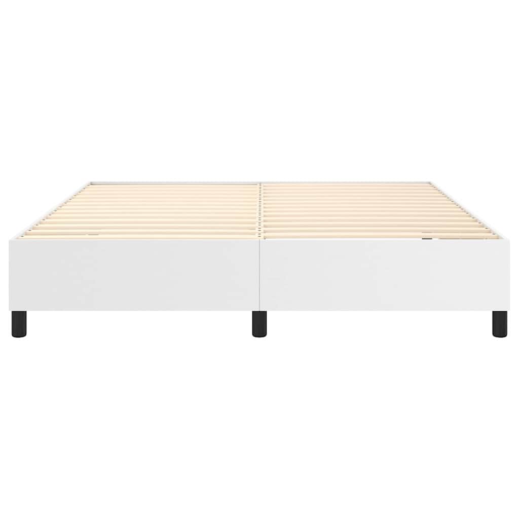 Box Spring Bed Frame White Super King Faux Leather