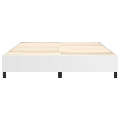 Box Spring Bed Frame White Super King Faux Leather