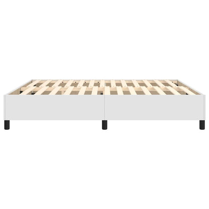 Box Spring Bed Frame White Super King Faux Leather