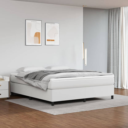 Box Spring Bed Frame White Super King Faux Leather (UK/IE/FI/NO only)