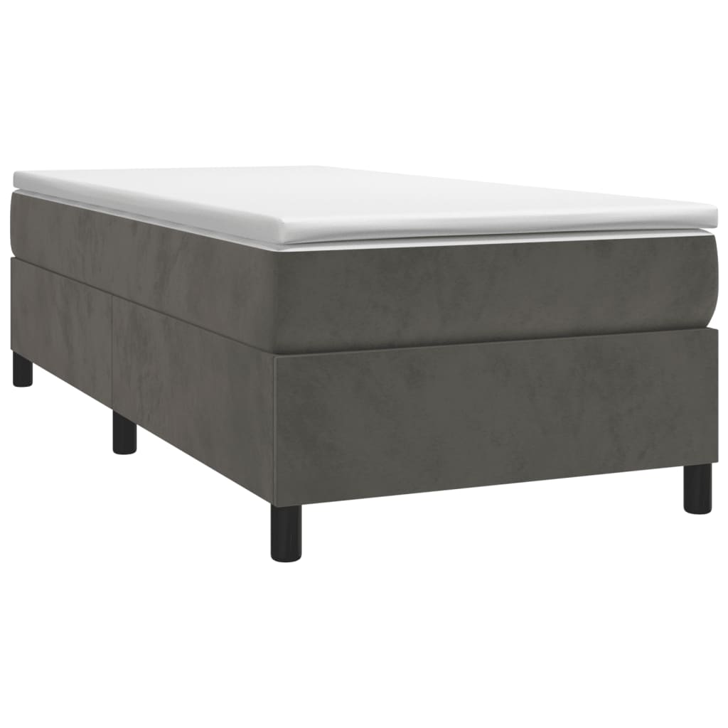 Box Spring Bed Frame Dark Grey Single Velvet (UK/IE/FI/NO only)