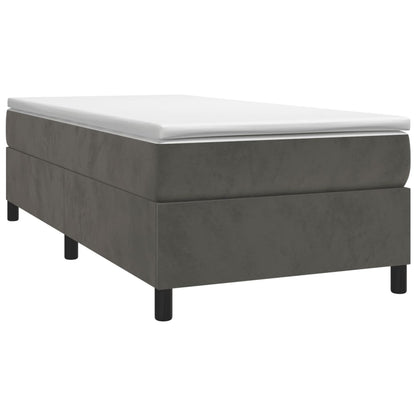 Box Spring Bed Frame Dark Grey Single Velvet (UK/IE/FI/NO only)