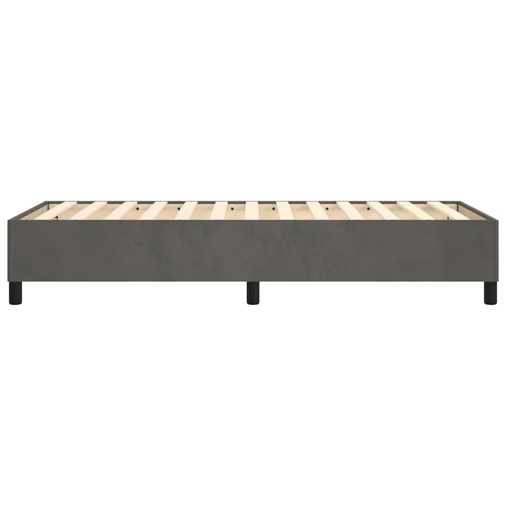 Box Spring Bed Frame Dark Grey Single Velvet