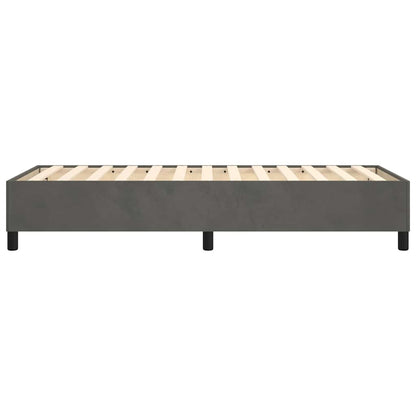 Box Spring Bed Frame Dark Grey Single Velvet