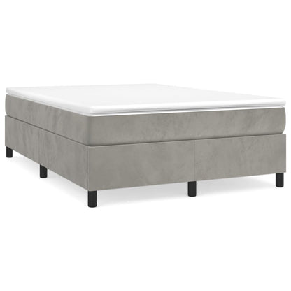 Box Spring Bed Frame Light Grey Double Velvet (UK/IE/FI/NO only)
