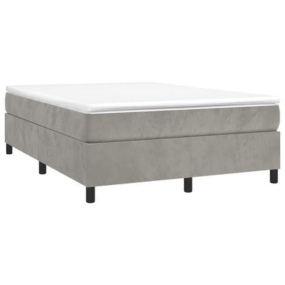 Box Spring Bed Frame Light Grey Double Velvet (UK/IE/FI/NO only)