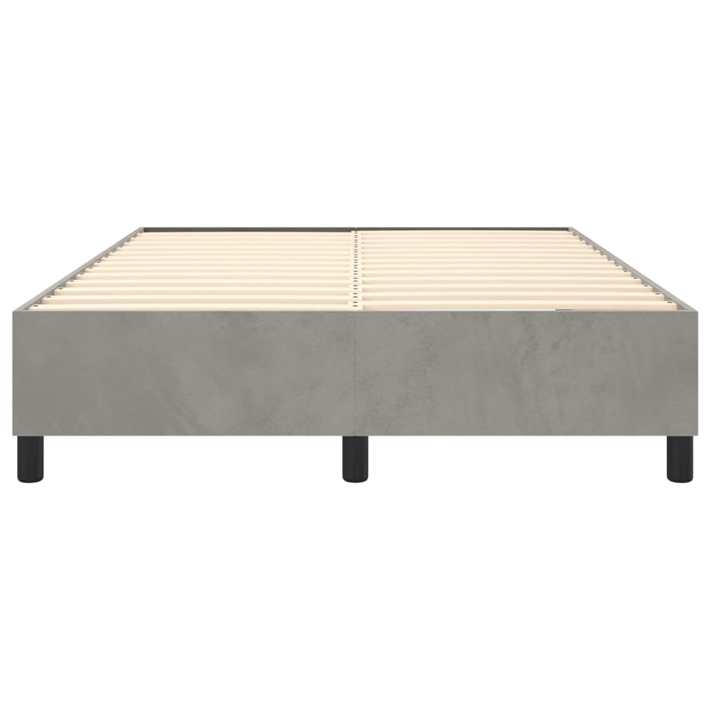 Box Spring Bed Frame Light Grey Double Velvet (UK/IE/FI/NO only)