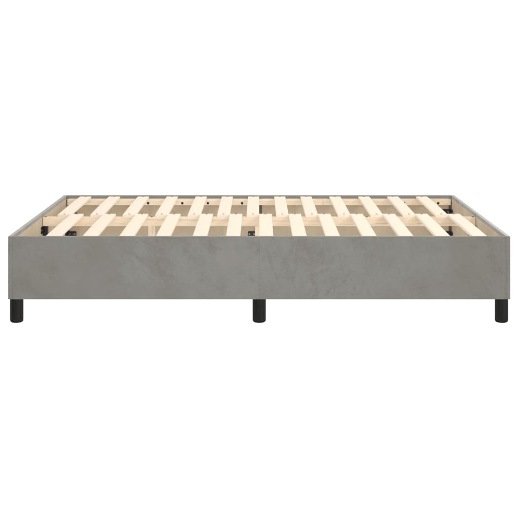 Box Spring Bed Frame Light Grey Double Velvet (UK/IE/FI/NO only)
