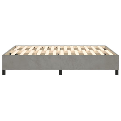 Box Spring Bed Frame Light Grey Double Velvet (UK/IE/FI/NO only)
