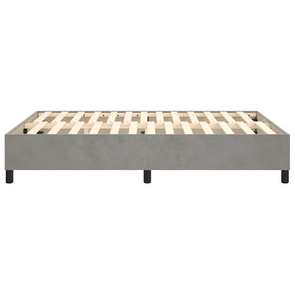 Box Spring Bed Frame Light Grey Double Velvet