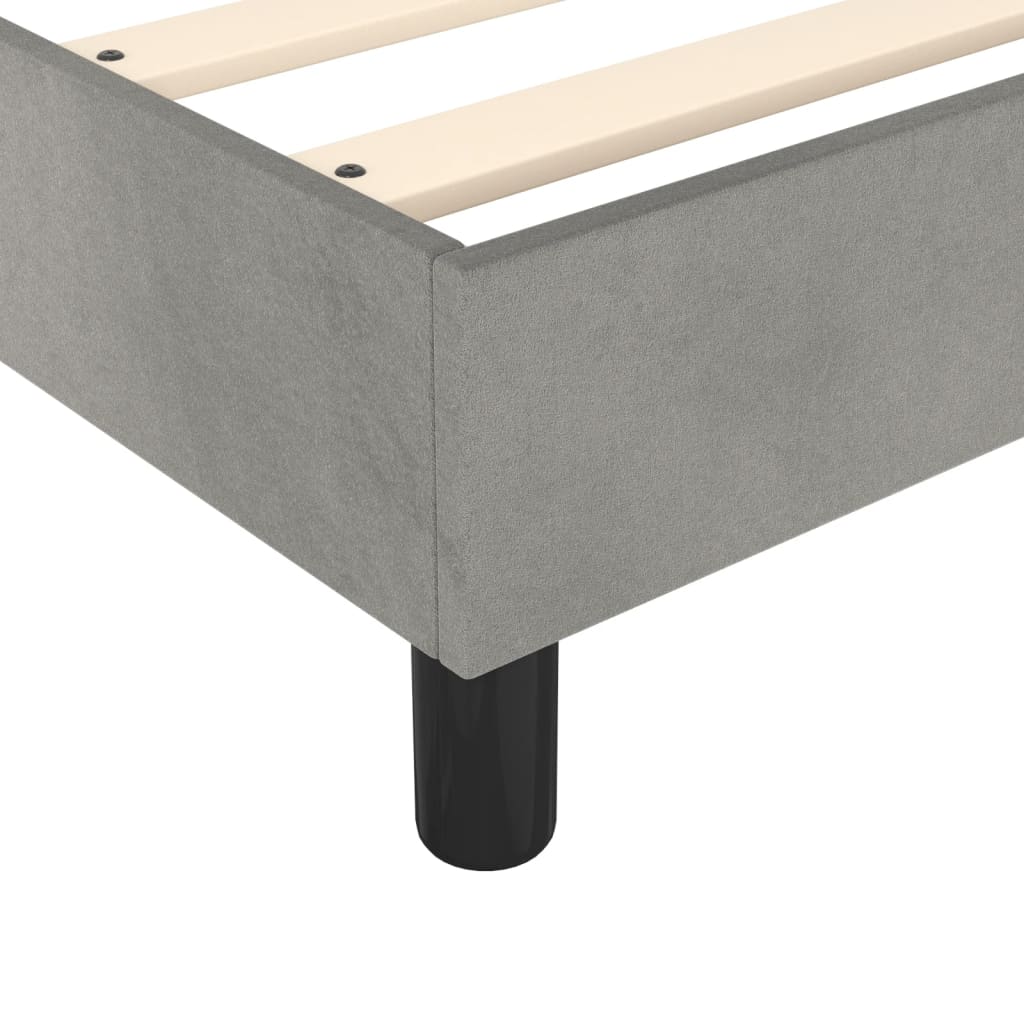 Box Spring Bed Frame Light Grey Double Velvet (UK/IE/FI/NO only)
