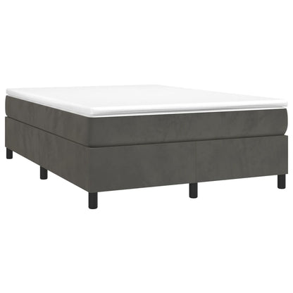Box Spring Bed Frame Dark Grey Double Velvet (UK/IE/FI/NO only)